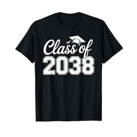 Class of 2038 Grow with Me Funny Kindergarten to Graduation T-Shirt