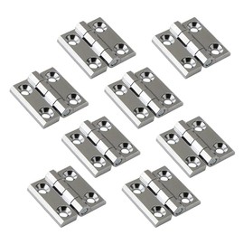 JaBoaRe Silver Small Hinge Thickened Cabinet Zinc Alloy Hinges,Distribution Box Hinge,1.57 * 1.57 Inch Square Hinges (8pcs)