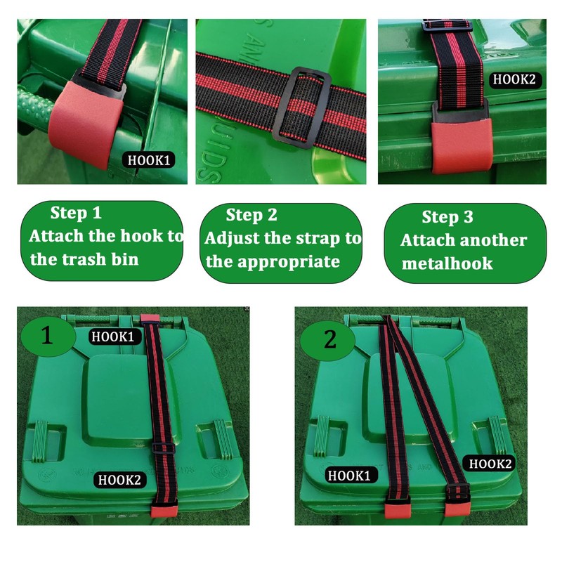 HANPINYUAN Metal Double Claw Outdoor Locking Bear Proof Trash Can