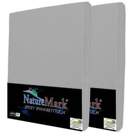 NatureMark Jersey Fitted Sheet, 100% Cotton, Pack of 2, Brand Quality, Oeko-Tex Standard 100, Assorted Colours and Sizes