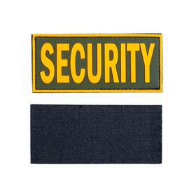 SdTacDuGe PVC Police Patch Hook Fastener Security Patch for Military Tactical Vest Combat Plate Carrier Law Enforcement Gears Featuring Security(2-Pack) (4.5"*2", Ranger Green and Gold)