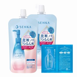 SENKA Beauty Clear Oil, Refill, 6.3 fl oz (160 ml) x 2 + Free Makeup Glue, Skin Cleansing, Exfoliating, Eyelashes OK
