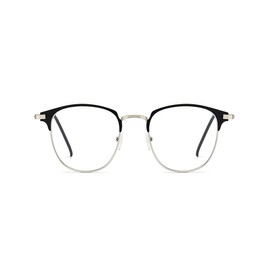 DEPEYE Blue Light Blocking Myopia Glasses Men Women Computer Gaming Glasses Metal Silver Frame -1.0 Strength Near sighted Spectacles