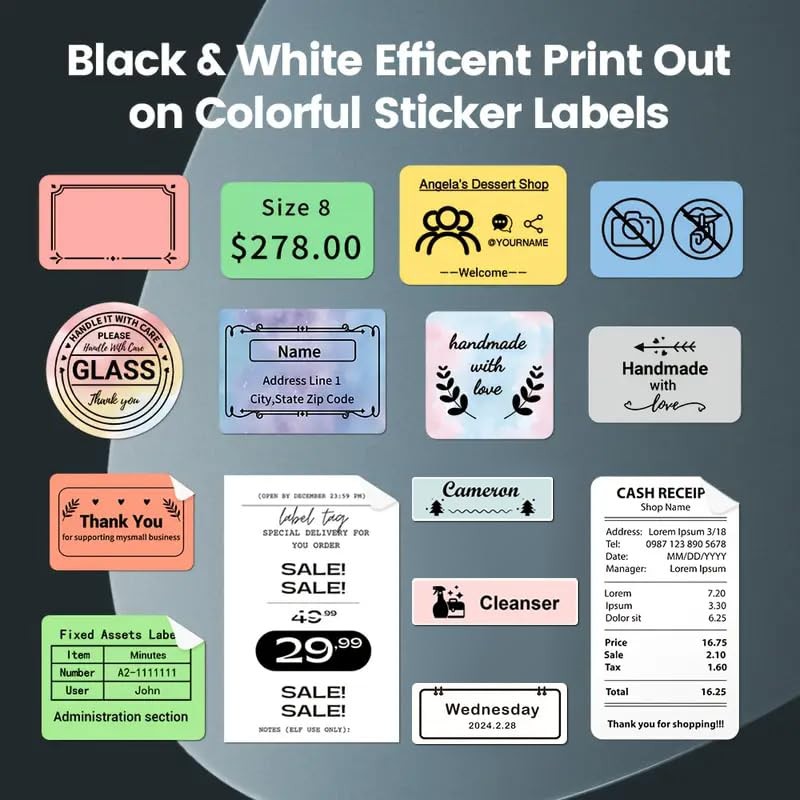 Funio Label Maker with Tape, Label Printer for Business, Sticker