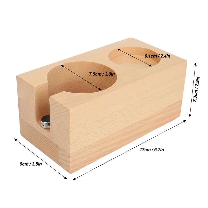 Wooden Coffee Tamper Station Stable Prevent Slip Coffee Tamper Holder