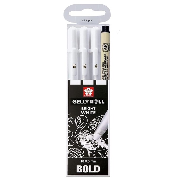 Sakura Gelly Roll White Ballpoint Pen in Case Size 10