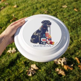GRAPHICS & MORE Good Buoy Boy Dog Fishing Fish Novelty 9" Flying Disc