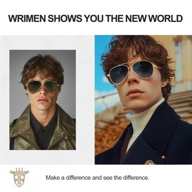 Wrimen Reverse Aviator Sunglasses Polarized for Men and Women with UV Protection Designer Style