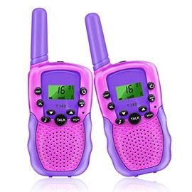 Walkie Talkies para Niños, 2Pzs Walkie Talkie Largo Alcance de Radio 22 Vías, Walkie Tokis Niños con Linterna y LCD para Camping Senderismo, Regalo Na