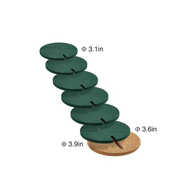 Drhob Flee 6-Piece Green Coaster Set with Flower Pot Shaped