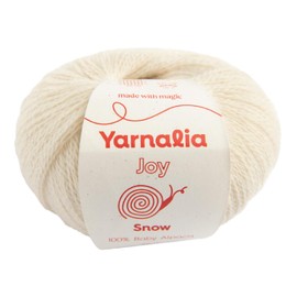 Joy Yarn Lace Weight, 25g/219yd - 100% Baby Alpaca | Ultra-Soft Yarn Spun for Knitting & Crocheting Beautiful Stitch Definition for Sweaters, Blankets & Accessories | Snow, 1 Ball