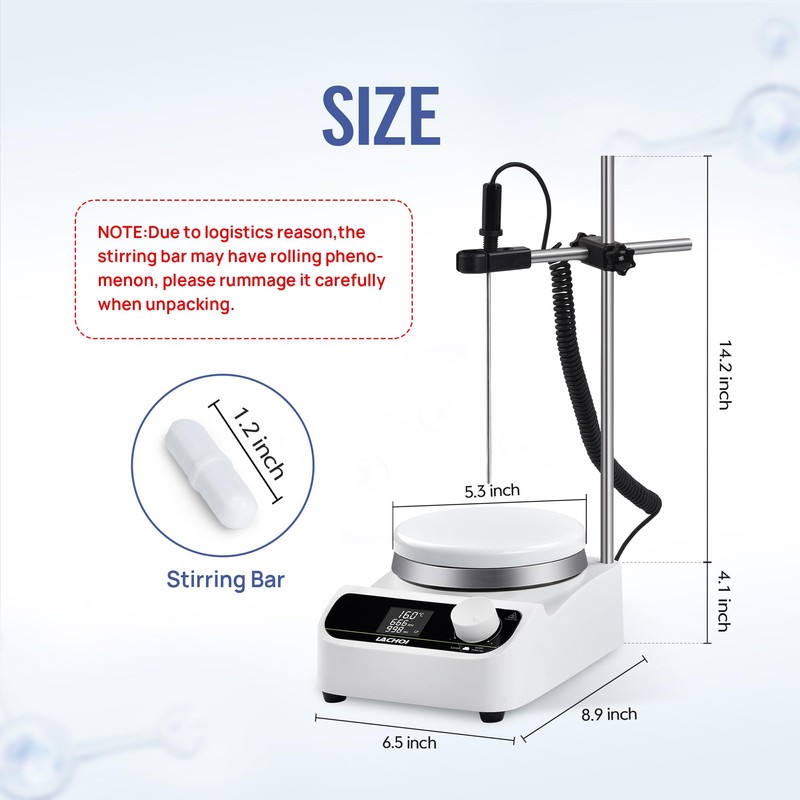 LACHOI Lab Hot Plate Stirrer Magnetic Stirrer LCD 280℃ 5L