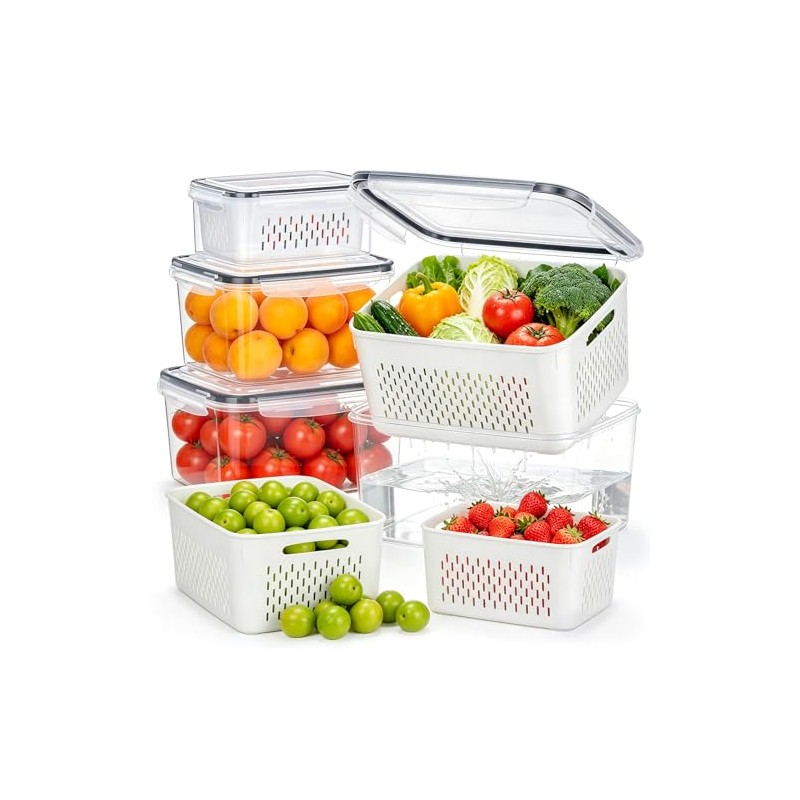 HOMETALL 4 Pack Fruit and Vegetable Storage Containers