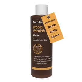 ​Furniture Clinic Wood Varnish | Matte | Polyurethane Waterproof Coating | Water Based Clear Coat | Wood Sealer for Indoor & Outdoor Furniture | Perfect for Chairs, Tables, Cabinets | 250ml / 8.5 Oz