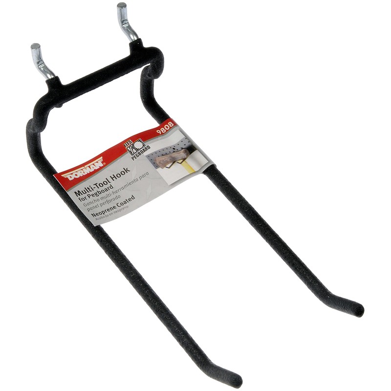 Dorman Hardware 4-9808 Coated Multi-Tool Hook for 1/4" Pegboard, Black