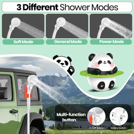 MarvinnanSlyke Portable Camping Shower, 10500mAh Camp Shower with 3 Spray Modes, IPX7 Waterproof Outdoor Shower, Perfect for Hiking, Beach, Pets & Car Wash