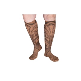 Lymphedivas Gatsby Mocha Medical Graduated Compression Sock Pair 20-30mmHg (Long Closed-Toe Medium)