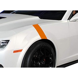 FGD Fender Hash Rally Stripe Graphics Decal Sticker Set Universal Fits Car Truck or SUV (Hm04) 4.5" x 23" (Orange)