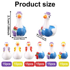 Lyreh 90pcs Small Resin Goose, Gardener & Butterfly Style Mini Goose Miniature Figurines Tiny Resin Animals Statue Toy for DIY Crafts Fairy Gardens Dollhouse Micro Landscape Decor Decoration