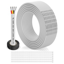 22 Gauge Wire 4 Conductor Electrical Wire 30FT, 22 AWG 4 Core Cable Tinned Copper/PVC Flexible/Stranded 22/4 Cord for Automotive, LED Lighting, 12V 24V Low Voltage Cable, Marine etc.