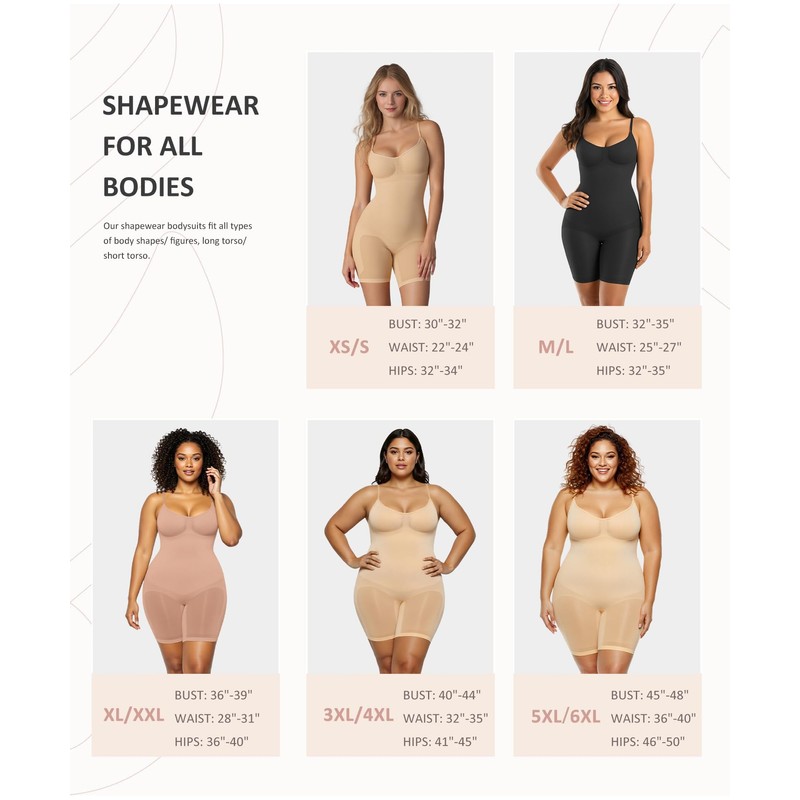 FeelinGirl FeelinGirl Body Shaper Tummy Control Shapewear Plus Size Seamless