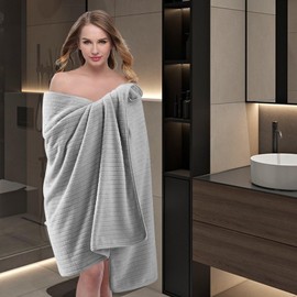 Lunoku Bath Towels Set of 4 Extra Large 35 x 70 Inches,Luxury Thick High Absorbent and Quick Dry Bath Sheet,Ultra Soft Microfiber,Bathroom,Beach,Yoga,Sport,SPA,Fitness(Green)