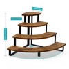 Wooden Display Stand, Tiered Display Riser with Metal Frame