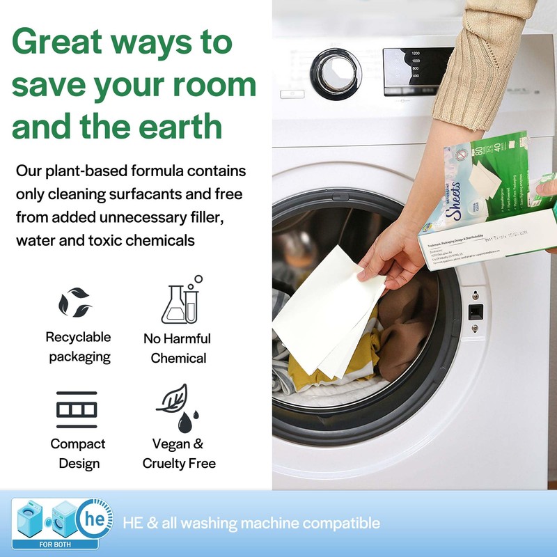 Zinshine Eco-friendly Laundry Detergent Sheets (80 sheets 160 loads) -
