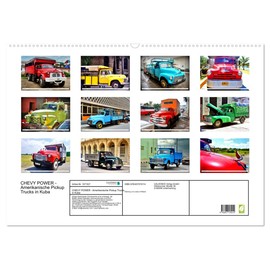 CHEVY POWER - Amerikanische Pickup Trucks in Kuba (Wandkalender 2026 DIN A2 quer), CALVENDO Monatskalender