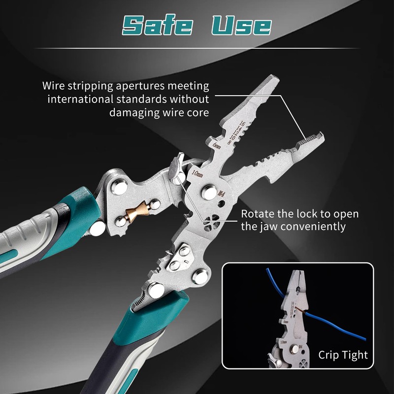 18 In 1 Foldable Ｗire Strippers Crimper, Multifunctional Folding Wire