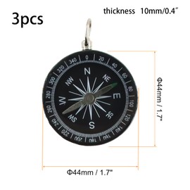Boguish 3Pcs Pocket Compass, Survival Sports Navigation Compass with Key Ring for Outdoors Camping Hiking