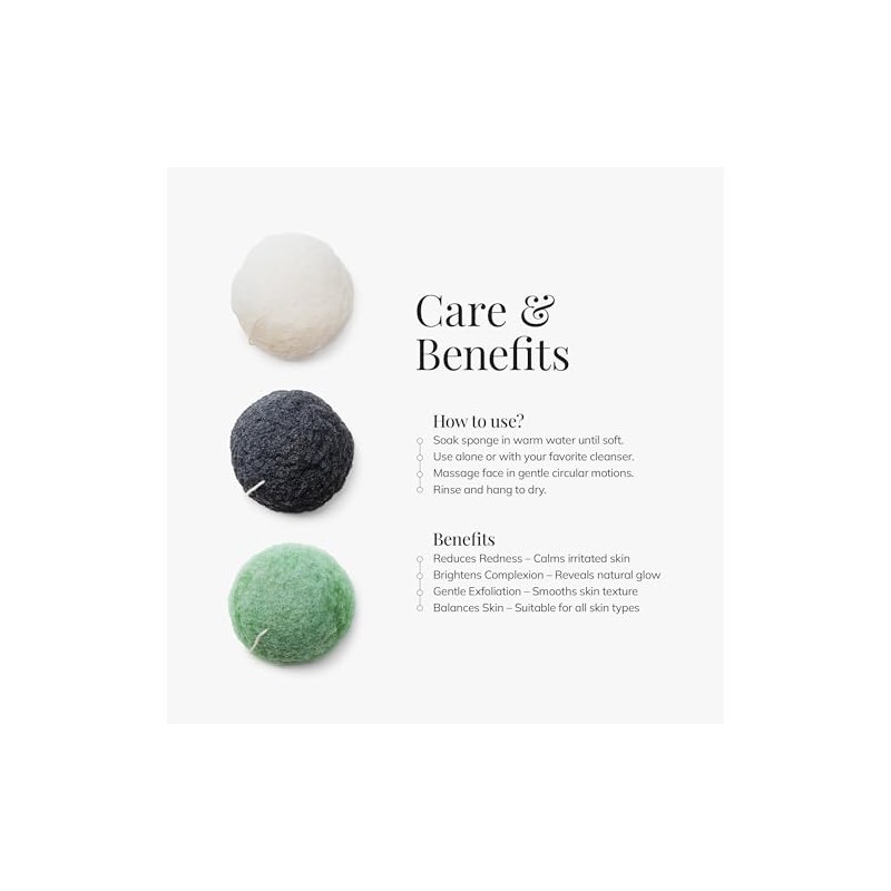 Esponja Facial De Konjac Vegetal: Exfoliante Facial Natural Para Todo