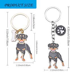 WEWAYSMILE Dog Keychain Car Keychain Lovely Dog Key-ring Portable Metal Keychain Gift for Pet Lover Birthday Puppy Theme, Rottweiler, About 11.8*8.8*1.8cm