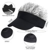 LXOrdora Mens Visor Hats with Spiked Wig Novelty Adjustable Baseball