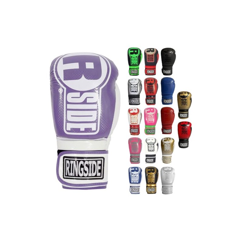 Ringside Apex Boxing Gloves, Purple/White, Small/Medium