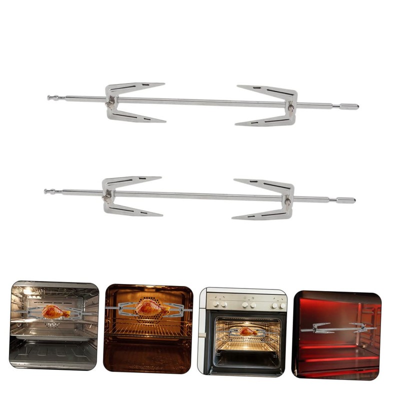 Totority 2 Sets Kitchen Rotating Chicken Forks Stainless Steel BBQ