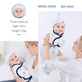 NARUTOO 2 Pack Baby Swaddle Wrap Newborn Babies Swaddling Sack, 0-3 Months 100% Soft Breathable Cotton Swaddles Unisex (Star)