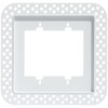 Fittes Flush Drywall Receptacle Mount [Lite]- 2 Gang Cotton White