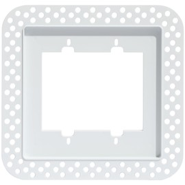 Fittes Flush Drywall Receptacle Mount [Lite]- 2 Gang Cotton White