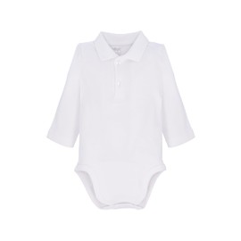 Ellepi Long Sleeve Polo Collar Bodysuit Warm Cotton High Neck Boys Months White Cream Red Blue Light Blue, White