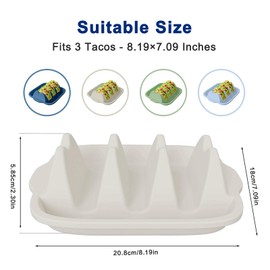 Silicone Taco Holder Set of 2 - Reusable Taco Stands with Dividers, Taco Tuesday Kit for Family Mexican Meals, Non-Slip Sturdy Taco Tray Racks, Dishwasher & Microwave Safe