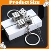 Mabor Dice Keychain Silver Metal Dice Keychain with Black Dots
