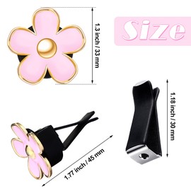 Frienda 6 Pcs Daisy Flower Air Vent Clip Accessories Air Conditioning Outlet Clip Car Air Freshener Dashboard Accessories Charm Car Inter Decor(3 cm, 3.3 cm,Red, Pink, White)