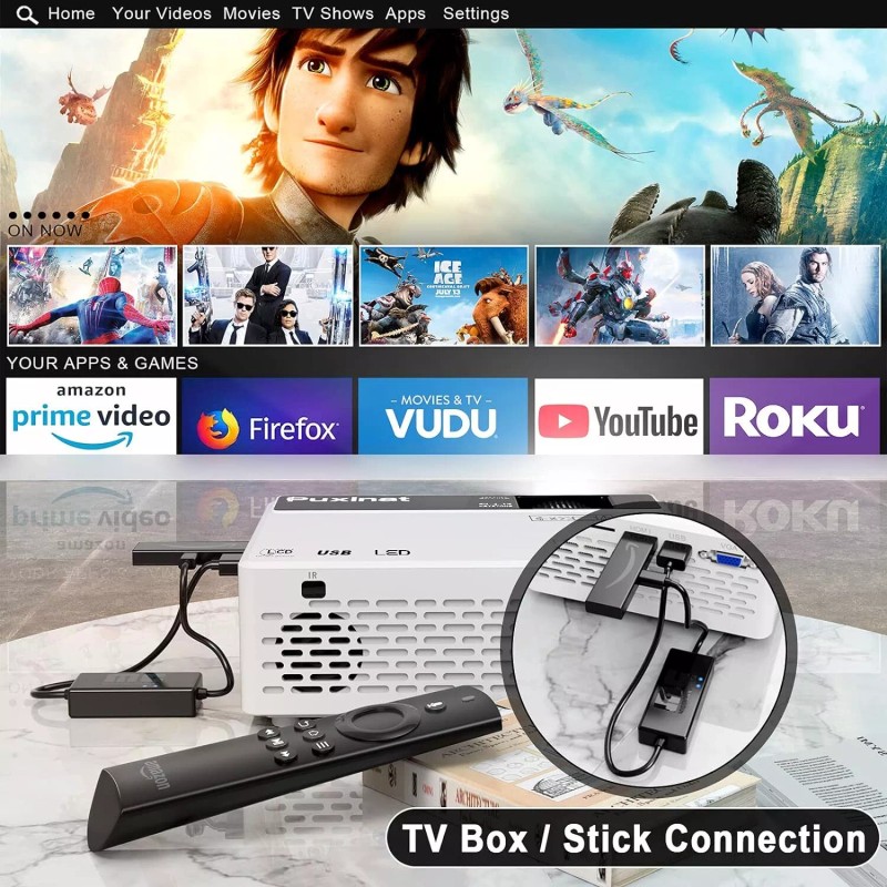 Unbranded Mini Projector 7500 Lumens, 1080P Full HD Supported Mini