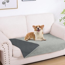 hyha Waterproof Dog Blanket, Reversible Pet Bed Blanket, Soft Sofa Couch Cover for Dogs Washable, Waterproof Pet Couch Covers for Sofa Puppy Cats Furniture Protector(30"x53", Grey/Dark Grey)