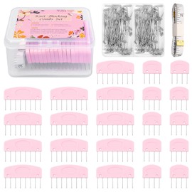 Knit Blocking Combs Pins, 20 Pcs Knit Blocking Combs for Blocking Knitting, 100 Pcs T-Pins Knitter Crochet, Tape Measure Ruler, Sewing Lace or Needlework Projects with Knitting Blocking Tools