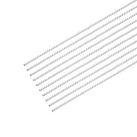 sourcing map 304 Stainless Steel Round Rods, 0.6mm x 200mm Solid Shaft Rods for DIY Craft Model Car Helicopter Airplane, Pack of 10