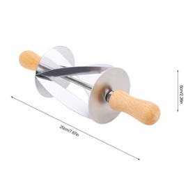 Stainless Steel Croissant Cutter Roller for Uniform Triangular Dough Food Grade Croissant Roller with Rubber Wood Handle