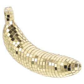 VICASKY Reflective Disco Banana Ornament Retro Decorative Fruit Figurine for Dining Party Photo Prop Desk Decor Gold Indoor Display for Christmas Celebrations and Events