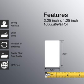 BETCKEY - 2.25" x 1.25" UPC Barcode & Multipurpose Labels Compatible with Zebra & Rollo Label Printer,Premium Adhesive & Perforated[1 Rolls, 1000 Labels]